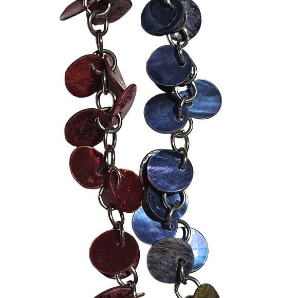 Rainbow Disc Chain Necklace Statement Pride Boho Fashion Jewelry Women - Picture 4 of 8